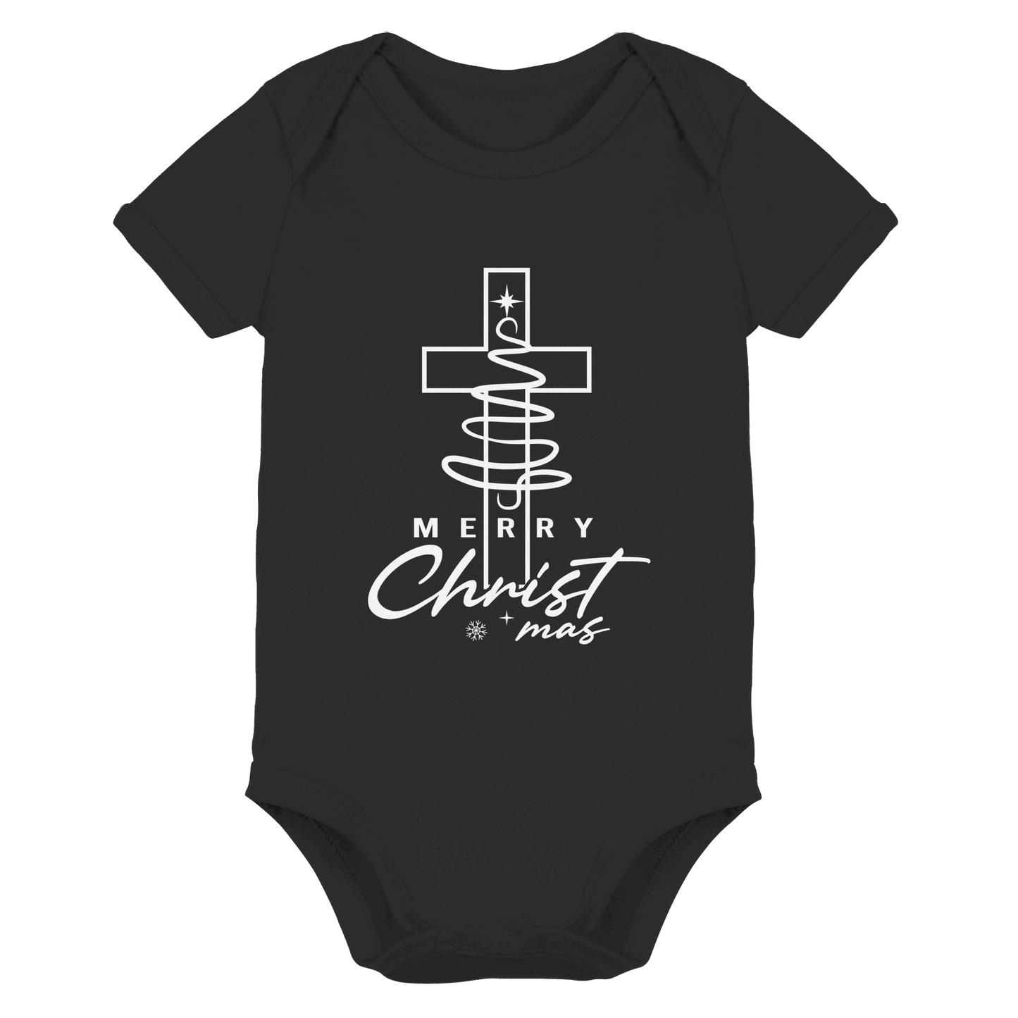 Kreuz und Christbaum – Merry Christ*mas Design - Organic Baby Bodysuit