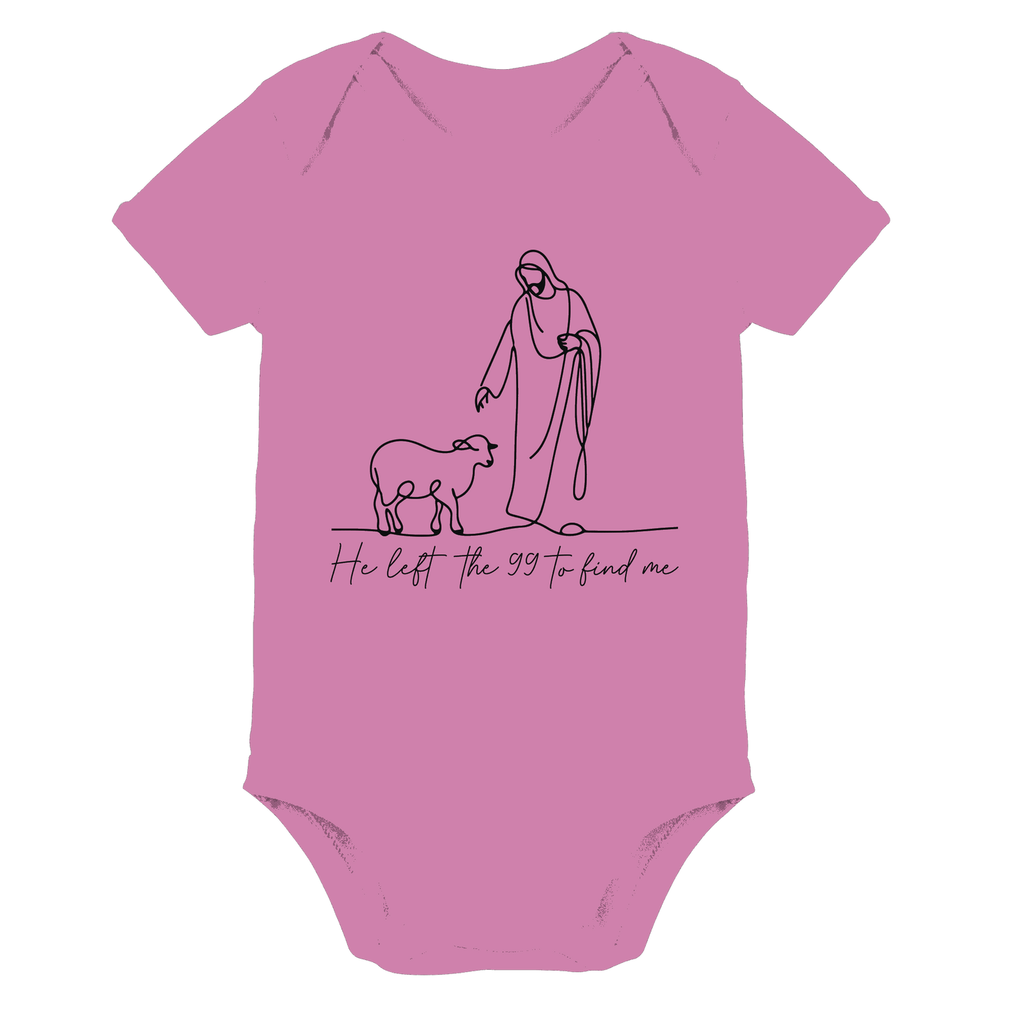 He Left the 99 to Find Me – Kraftvolle Botschaft in minimalistischem Design | Christliche Kleidung - Organic Baby Bodysuit