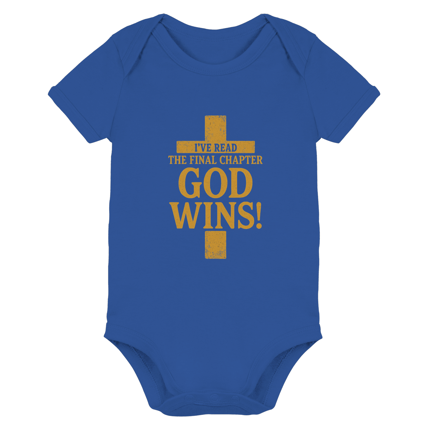 GOD WINS – Das Ende steht fest | Christliche Kleidung & Geschenke im Kreuz-Design - Organic Baby Bodysuit