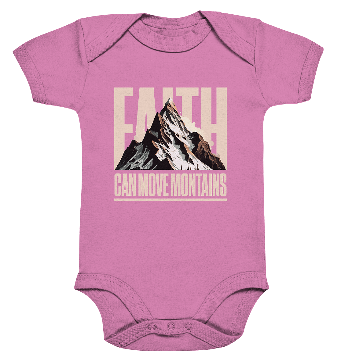 Faith Can Move Mountains – Glaube, der Grenzen überwindet | Christliche Kleidung - Organic Baby Bodysuit