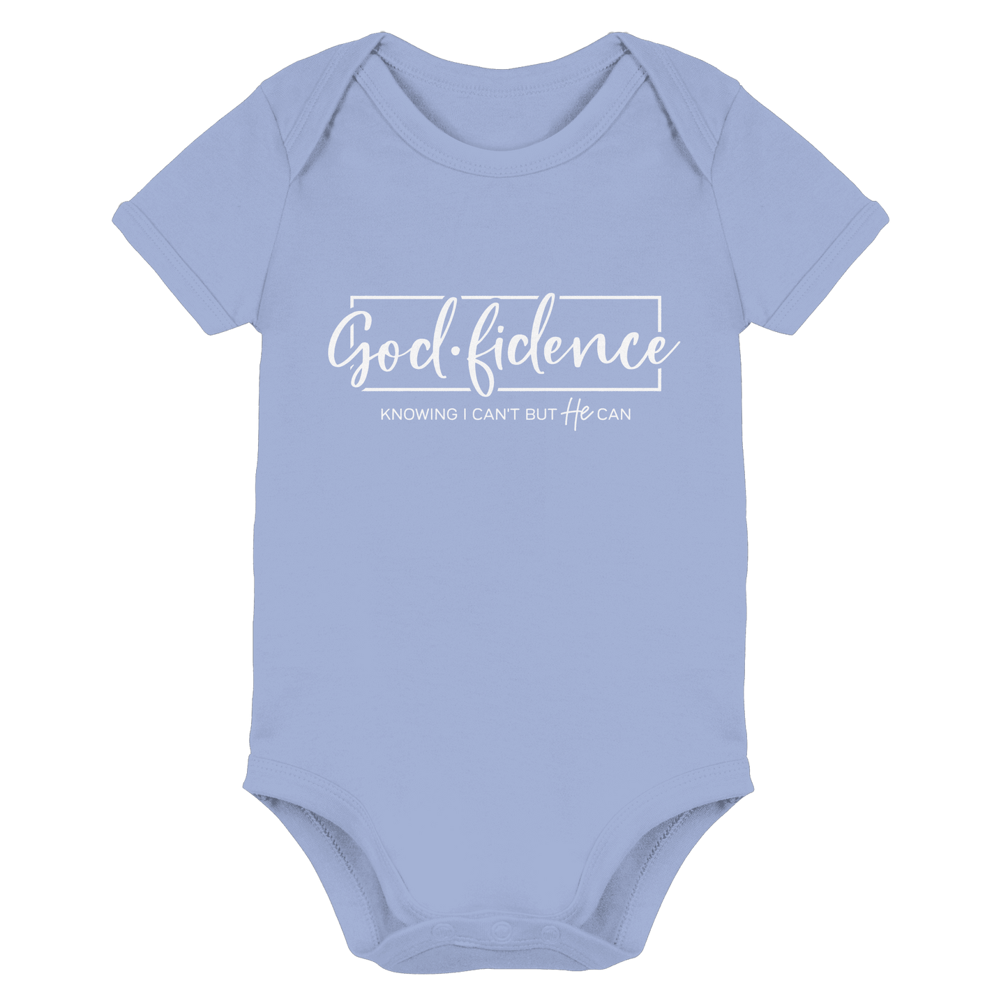 God.fidence – Knowing I can’t but He can | Christliche Kleidung  - Organic Baby Bodysuit