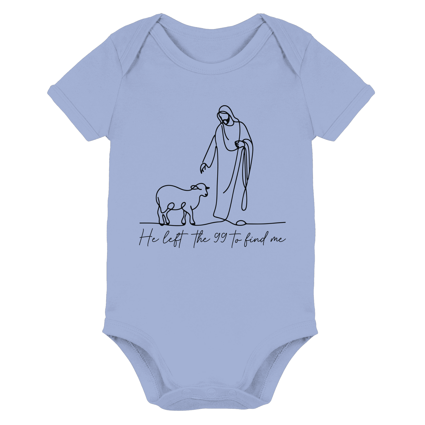 He Left the 99 to Find Me – Kraftvolle Botschaft in minimalistischem Design | Christliche Kleidung - Organic Baby Bodysuit
