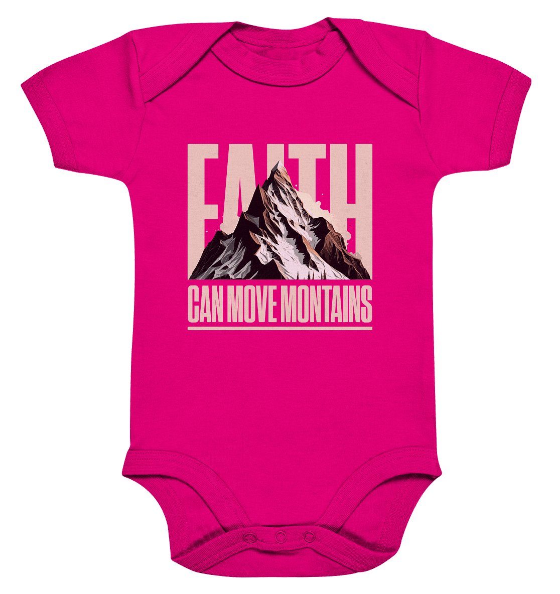 Faith Can Move Mountains – Glaube, der Grenzen überwindet | Christliche Kleidung - Organic Baby Bodysuit