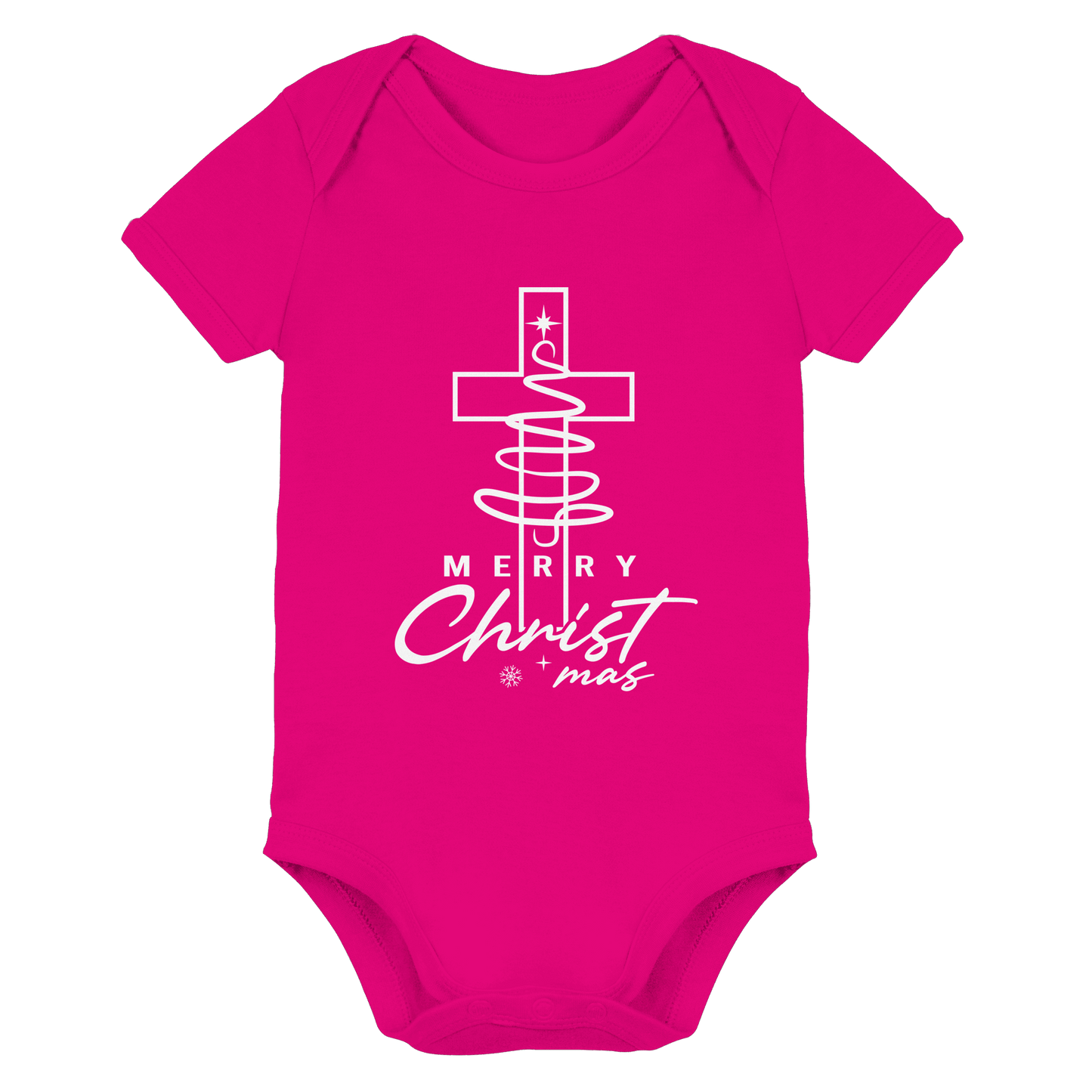 Kreuz und Christbaum – Merry Christ*mas Design - Organic Baby Bodysuit