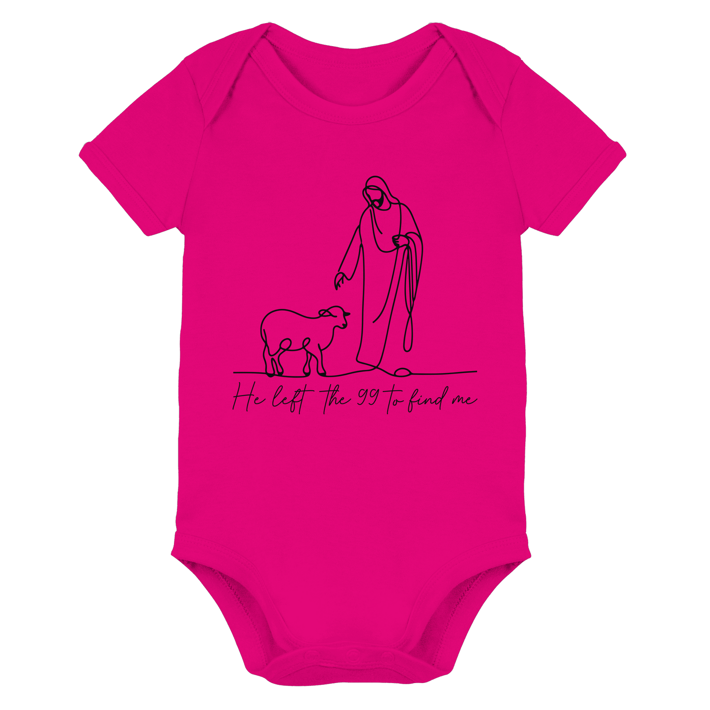 He Left the 99 to Find Me – Kraftvolle Botschaft in minimalistischem Design | Christliche Kleidung - Organic Baby Bodysuit