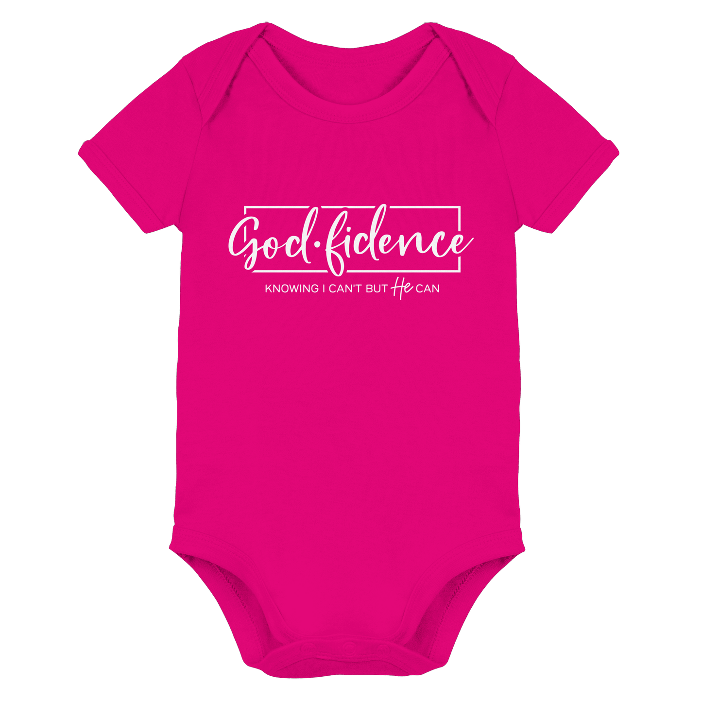 God.fidence – Knowing I can’t but He can | Christliche Kleidung  - Organic Baby Bodysuit