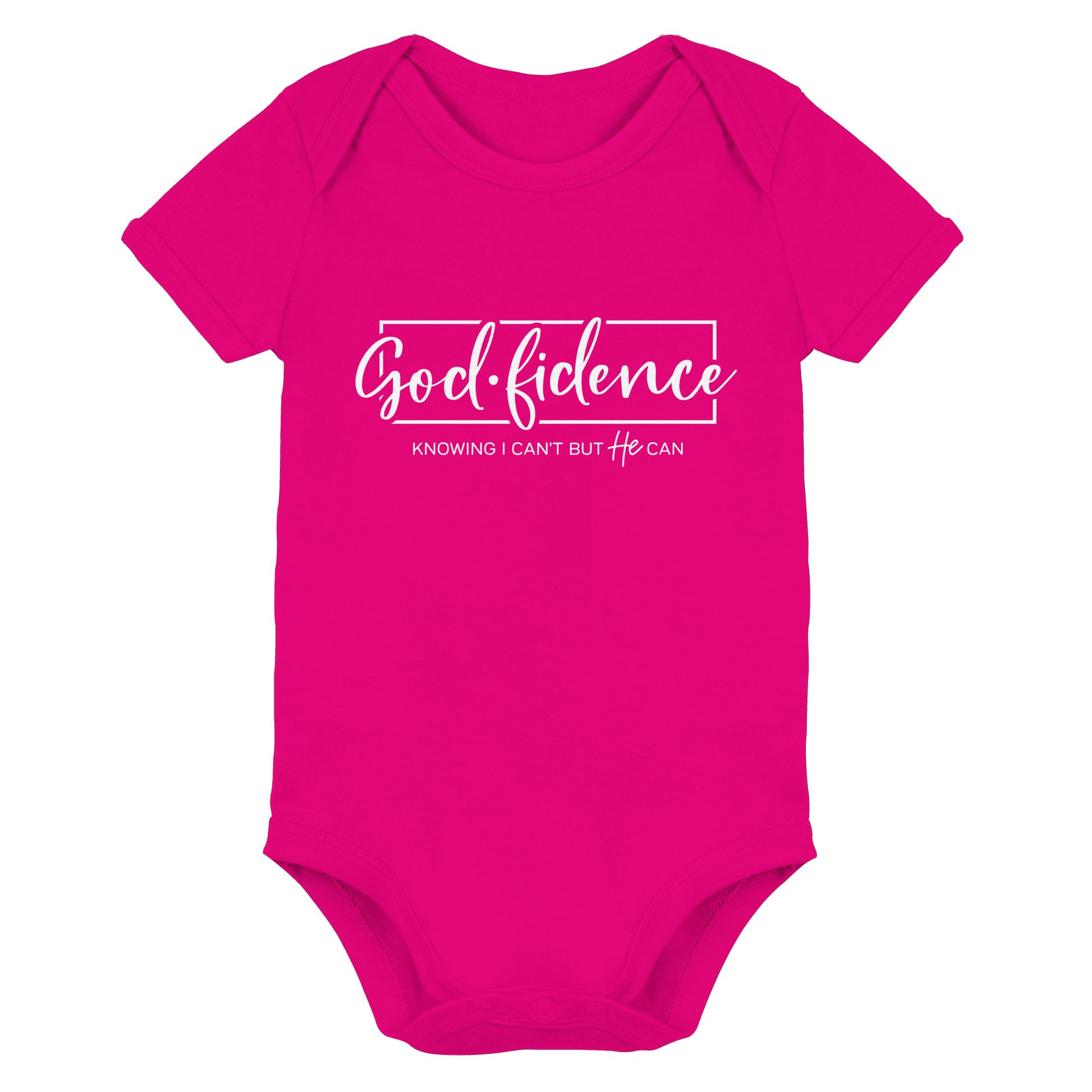 God.fidence – Knowing I can’t but He can | Christliche Kleidung  - Organic Baby Bodysuit