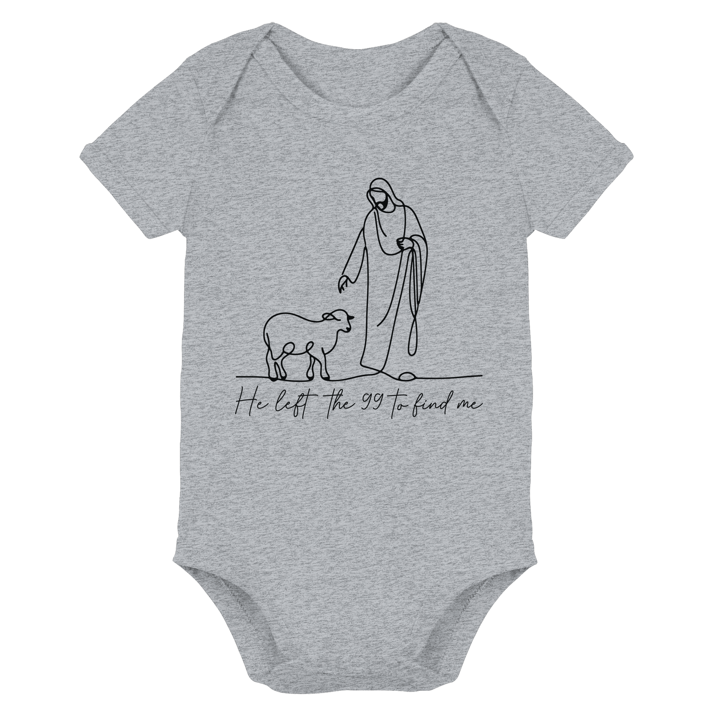 He Left the 99 to Find Me – Kraftvolle Botschaft in minimalistischem Design | Christliche Kleidung - Organic Baby Bodysuit