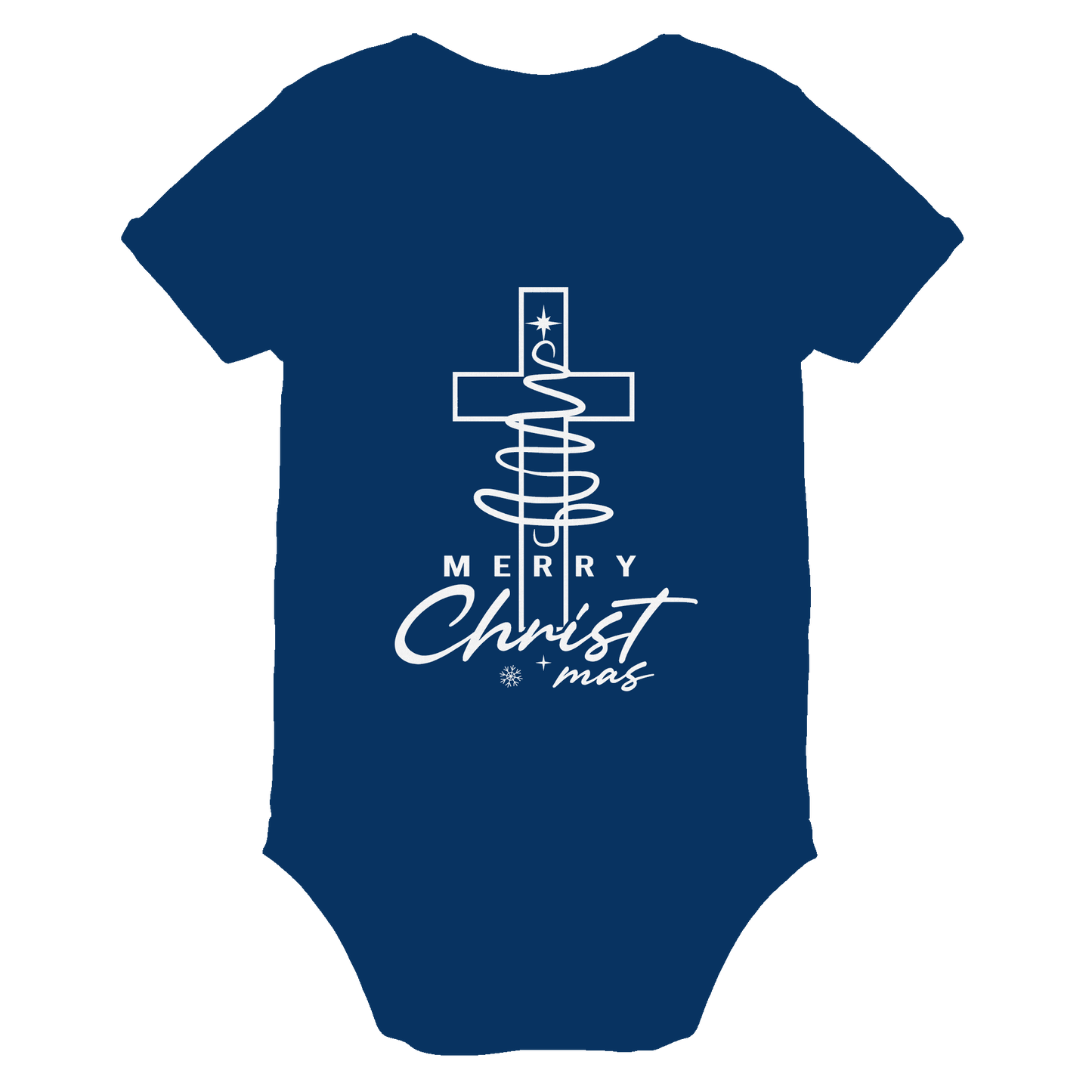 Kreuz und Christbaum – Merry Christ*mas Design - Organic Baby Bodysuit