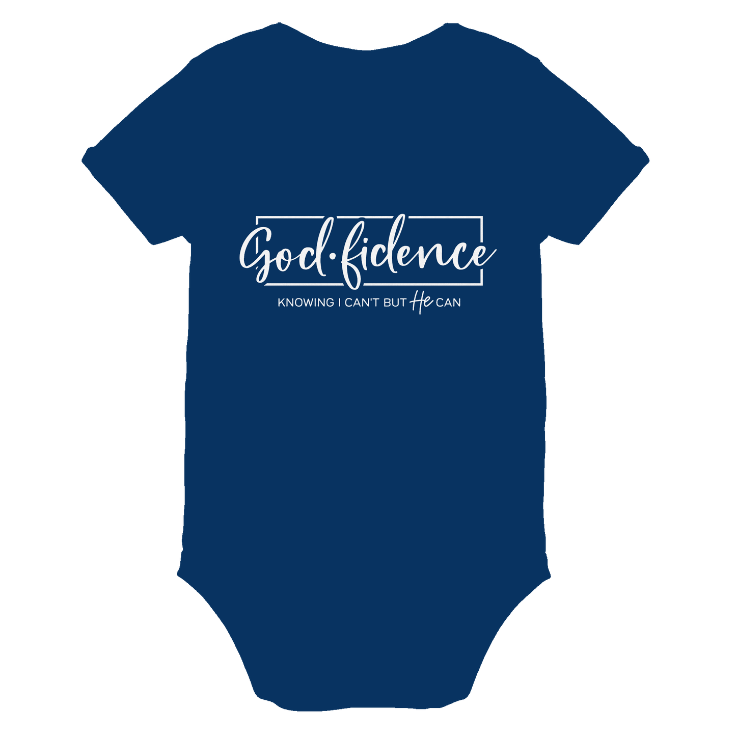 God.fidence – Knowing I can’t but He can | Christliche Kleidung  - Organic Baby Bodysuit