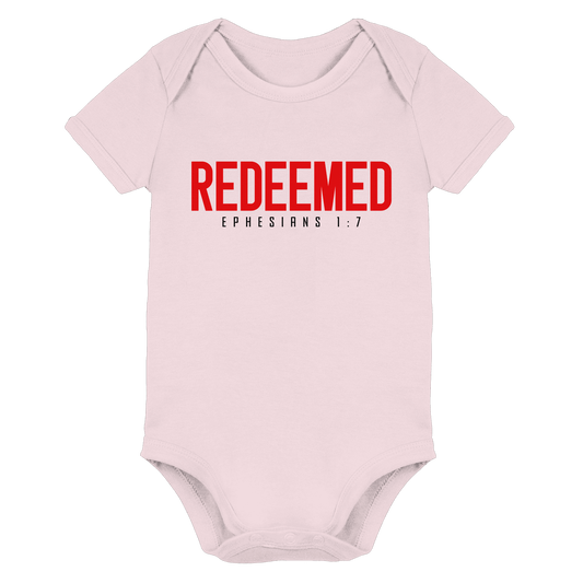Redeemed – Ephesians 1:7 – Erlöst durch sein Blut | Christliche Produkte - Organic Baby Bodysuit
