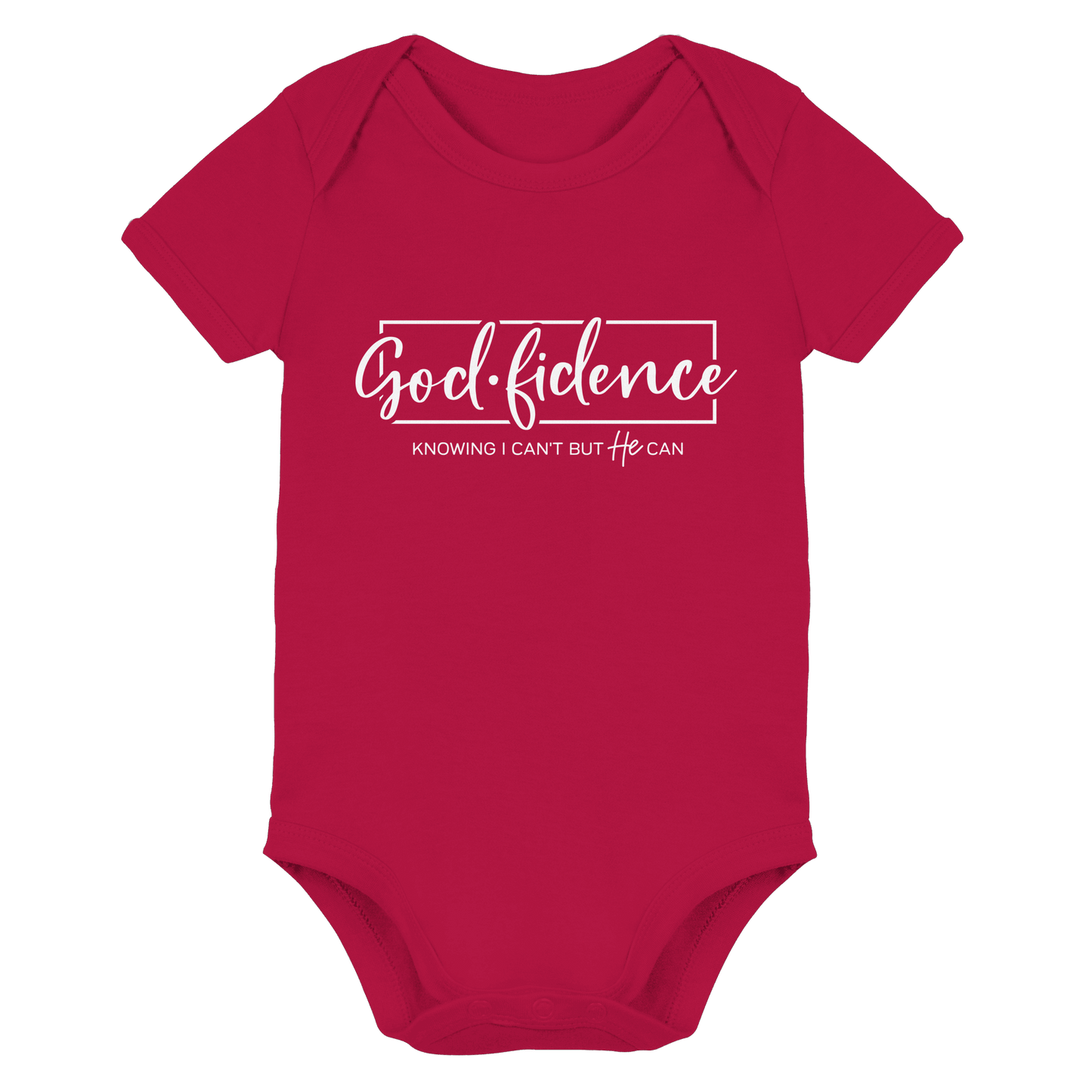 God.fidence – Knowing I can’t but He can | Christliche Kleidung  - Organic Baby Bodysuit