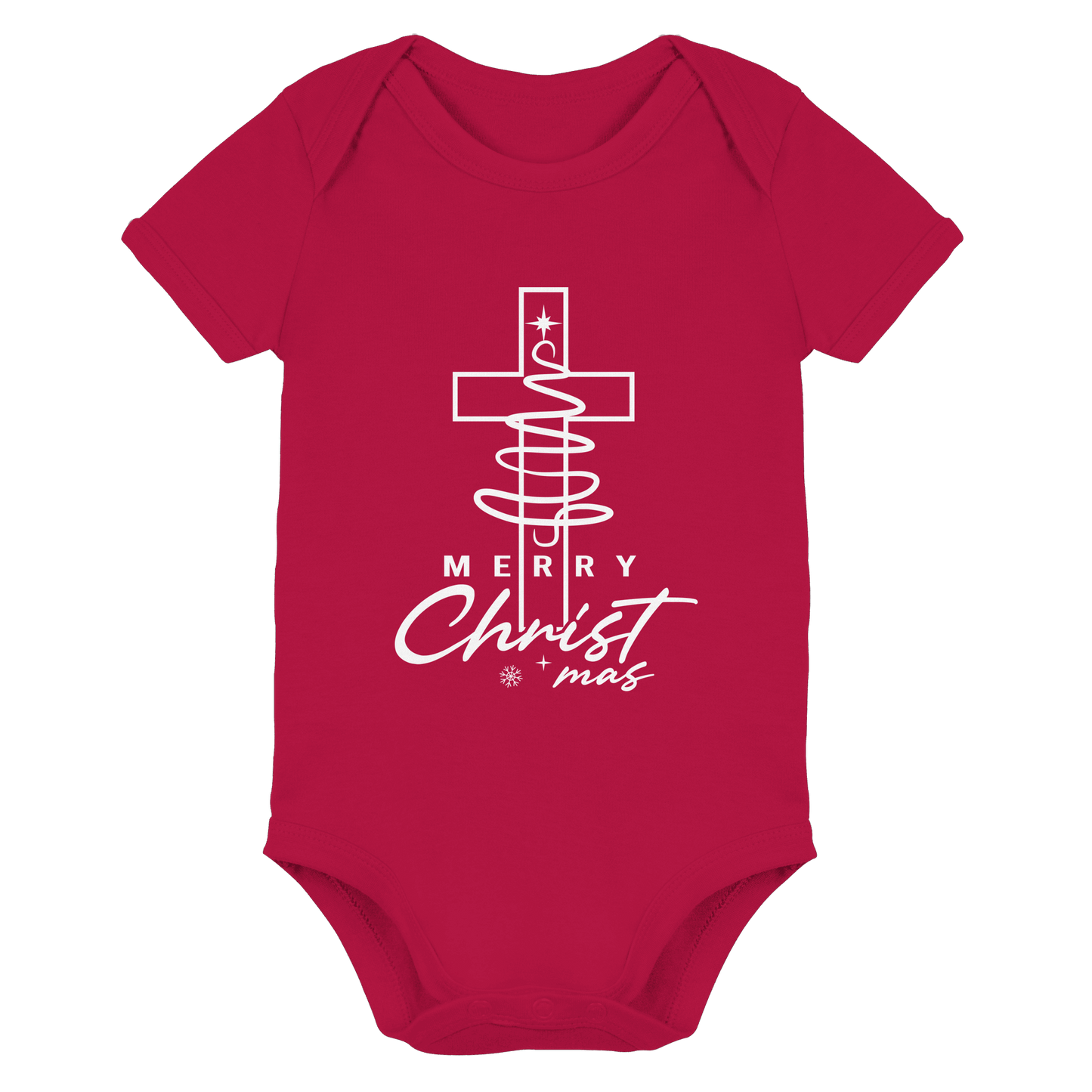 Kreuz und Christbaum – Merry Christ*mas Design - Organic Baby Bodysuit