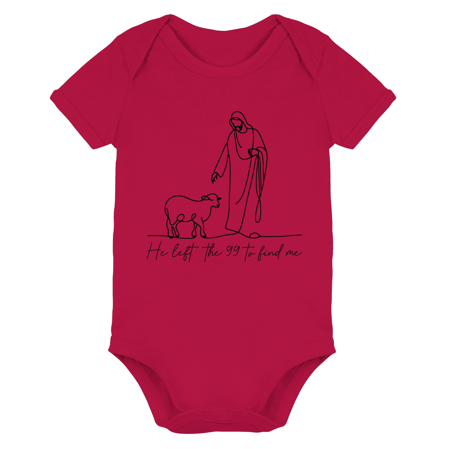 He Left the 99 to Find Me – Kraftvolle Botschaft in minimalistischem Design | Christliche Kleidung - Organic Baby Bodysuit