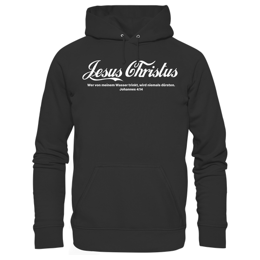 Jesus Christus – Johannes 4,14 | Christliches Statement Design „Lebendiges Wasser“ - Organic Basic Hoodie - GfoitMa