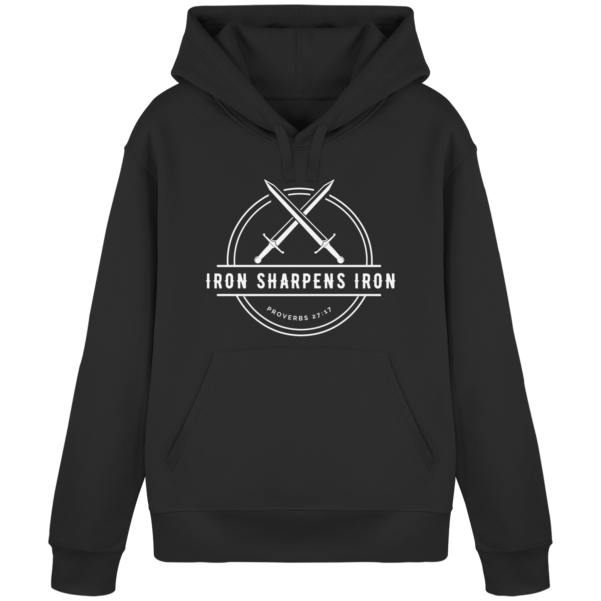 Eisen schärft Eisen - Inspiriert von Sprüche 27:17 - Organic Basic Hoodie - GfoitMa - Black / S