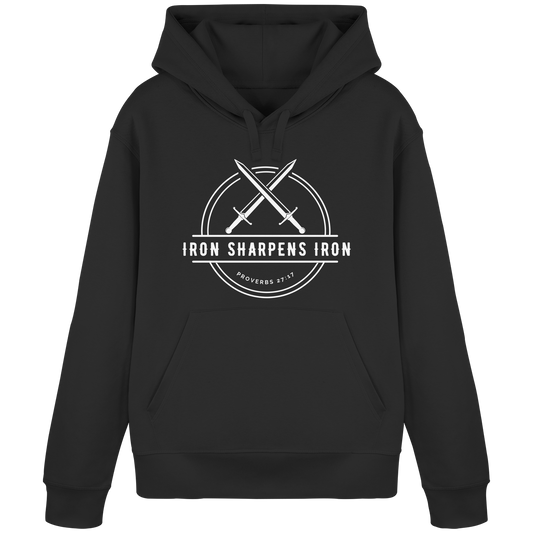 Eisen schärft Eisen - Inspiriert von Sprüche 27:17 - Organic Basic Hoodie - GfoitMa - Black / S