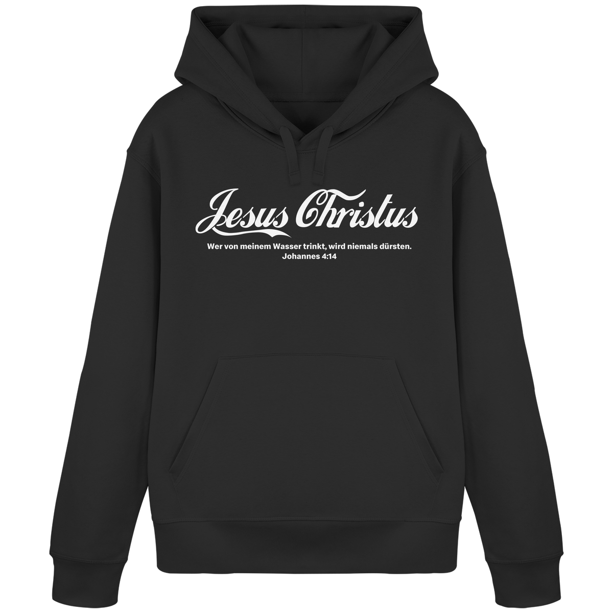 Jesus Christus – Johannes 4,14 | Christliches Statement Design „Lebendiges Wasser“ - Organic Basic Hoodie - GfoitMa - Black / S