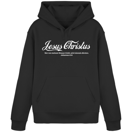 Jesus Christus – Johannes 4,14 | Christliches Statement Design „Lebendiges Wasser“ - Organic Basic Hoodie - GfoitMa - Black / S