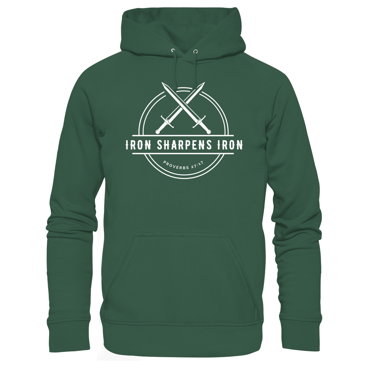Eisen schärft Eisen - Inspiriert von Sprüche 27:17 - Organic Basic Hoodie - GfoitMa