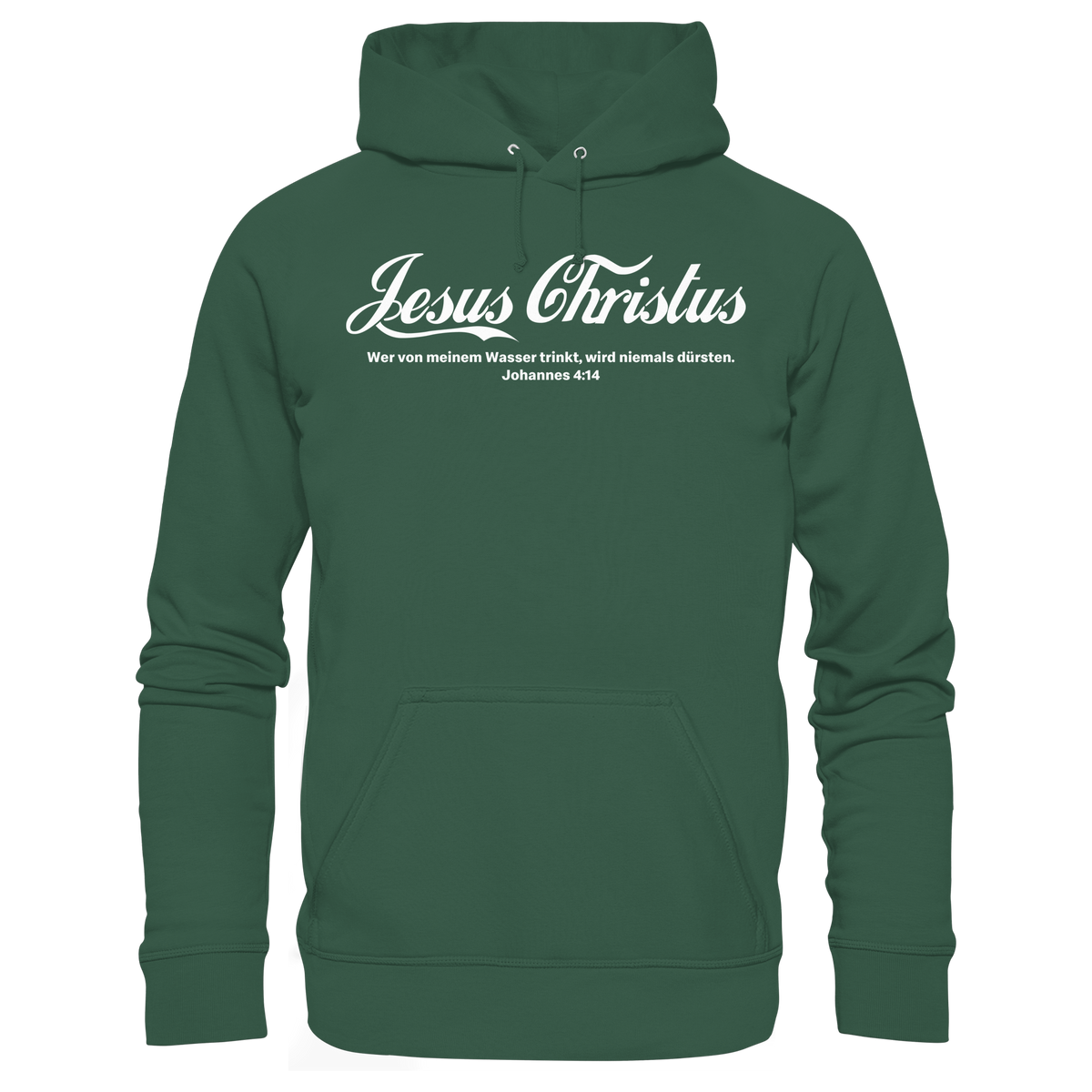 Jesus Christus – Johannes 4,14 | Christliches Statement Design „Lebendiges Wasser“ - Organic Basic Hoodie - GfoitMa