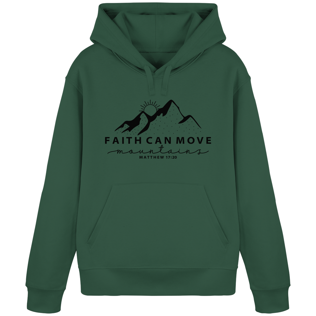 Faith Can Move Mountains – Schlichter christlicher Berg-Print | Christian Statement - Organic Basic Hoodie