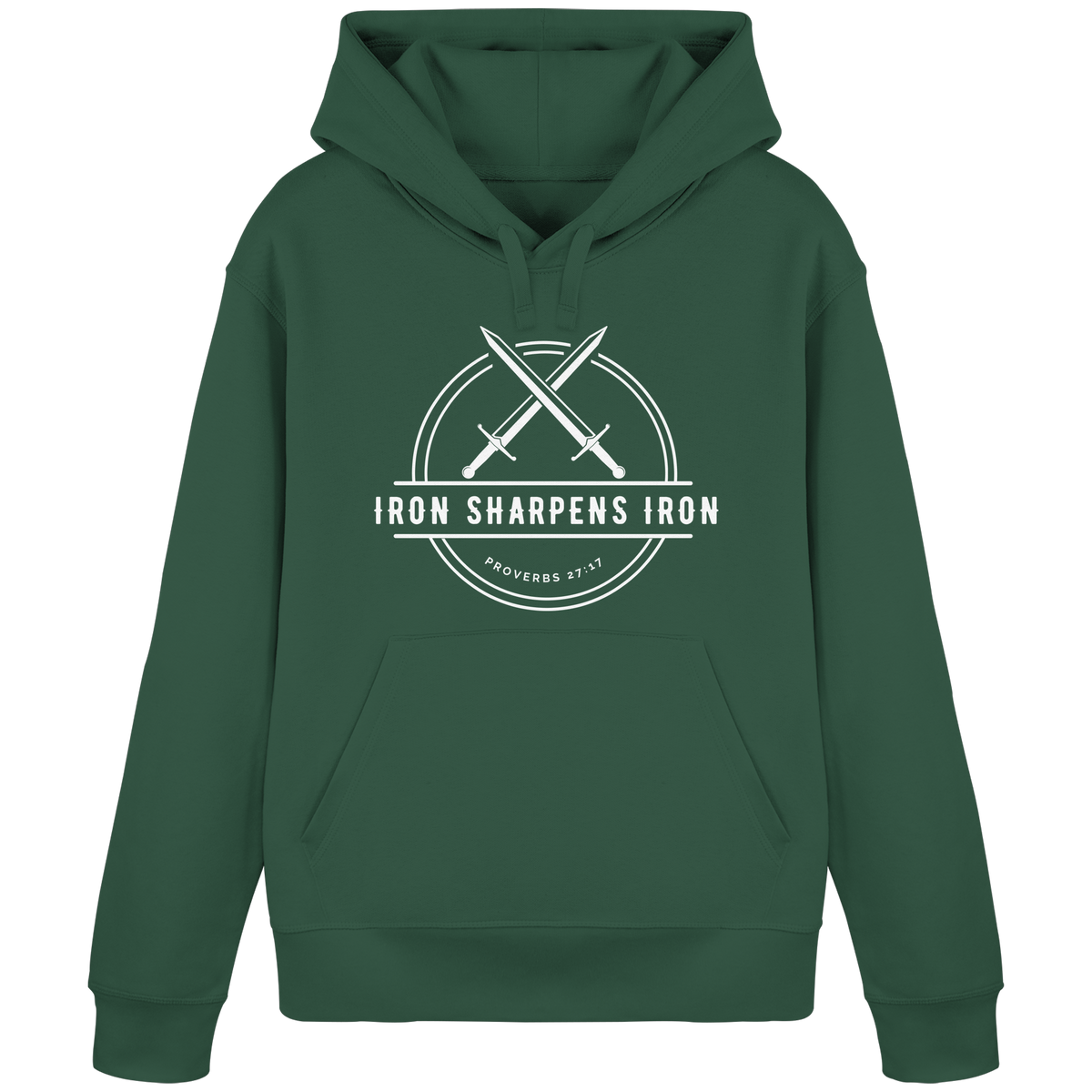 Eisen schärft Eisen - Inspiriert von Sprüche 27:17 - Organic Basic Hoodie - GfoitMa - Bottle Green / S