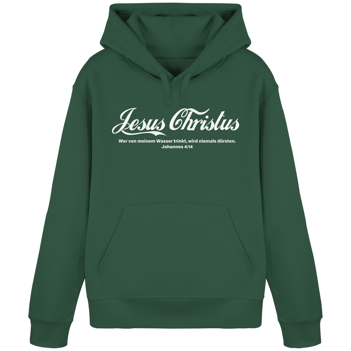 Jesus Christus – Johannes 4,14 | Christliches Statement Design „Lebendiges Wasser“ - Organic Basic Hoodie - GfoitMa - Bottle Green / S