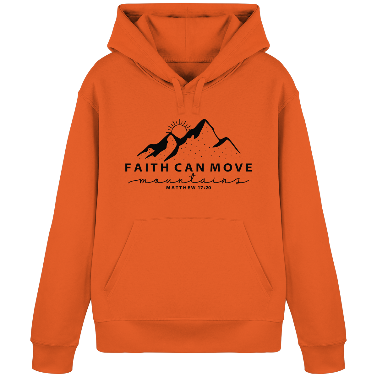 Faith Can Move Mountains – Schlichter christlicher Berg-Print | Christian Statement - Organic Basic Hoodie