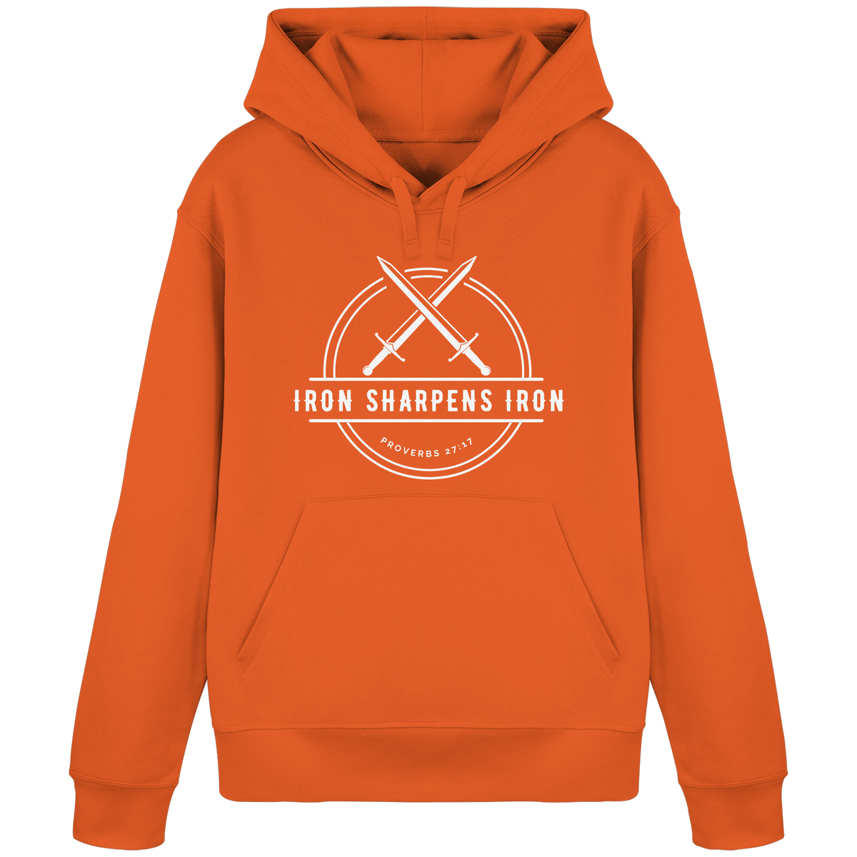 Eisen schärft Eisen - Inspiriert von Sprüche 27:17 - Organic Basic Hoodie - GfoitMa - Bright Orange / S
