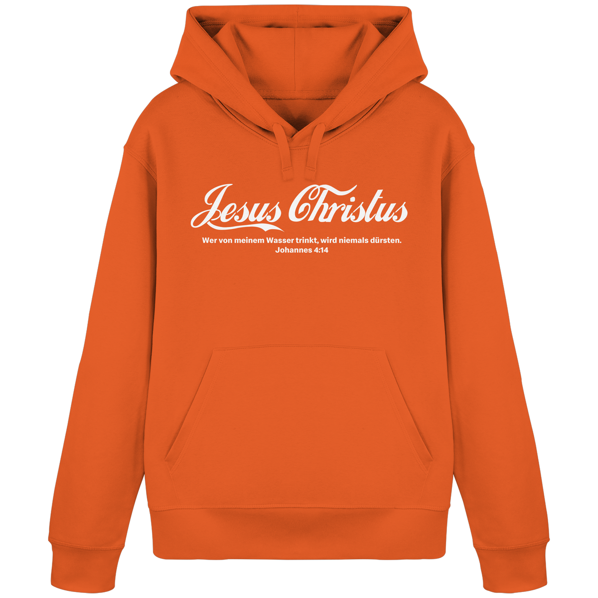 Jesus Christus – Johannes 4,14 | Christliches Statement Design „Lebendiges Wasser“ - Organic Basic Hoodie - GfoitMa - Bright Orange / S