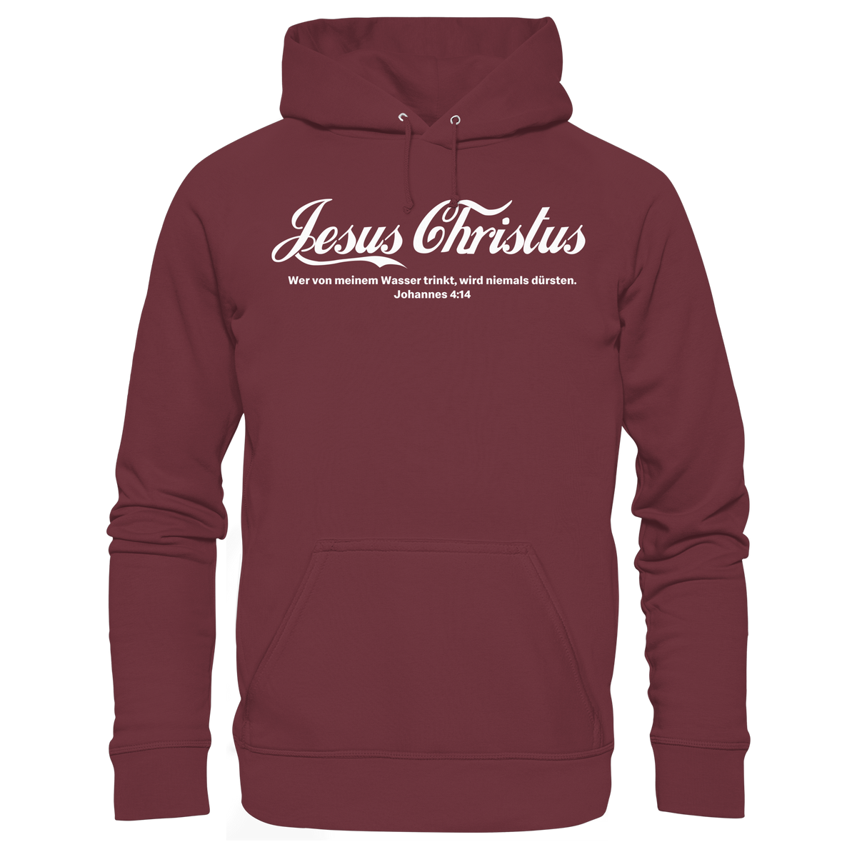Jesus Christus – Johannes 4,14 | Christliches Statement Design „Lebendiges Wasser“ - Organic Basic Hoodie - GfoitMa