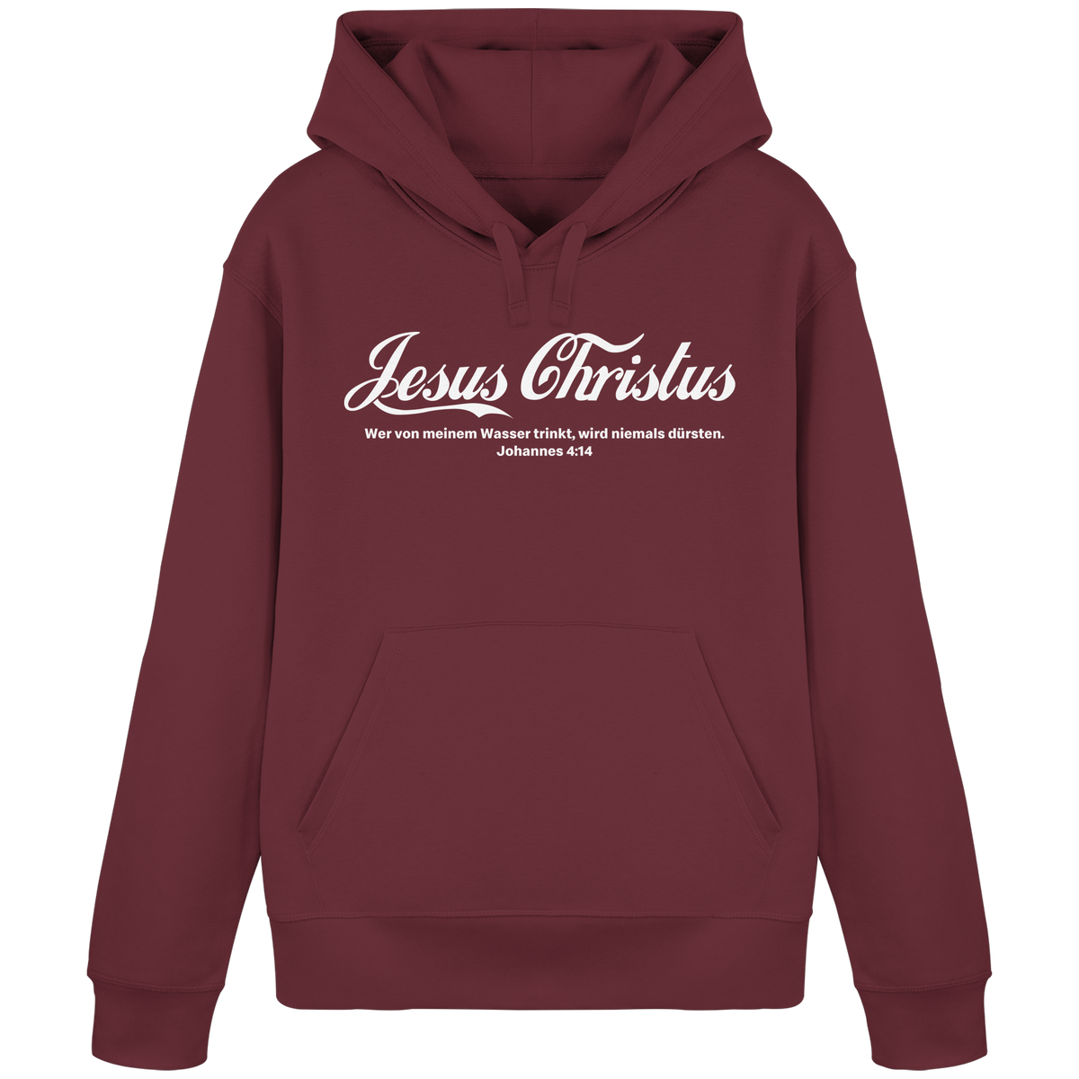 Jesus Christus – Johannes 4,14 | Christliches Statement Design „Lebendiges Wasser“ - Organic Basic Hoodie - GfoitMa - Burgundy / S