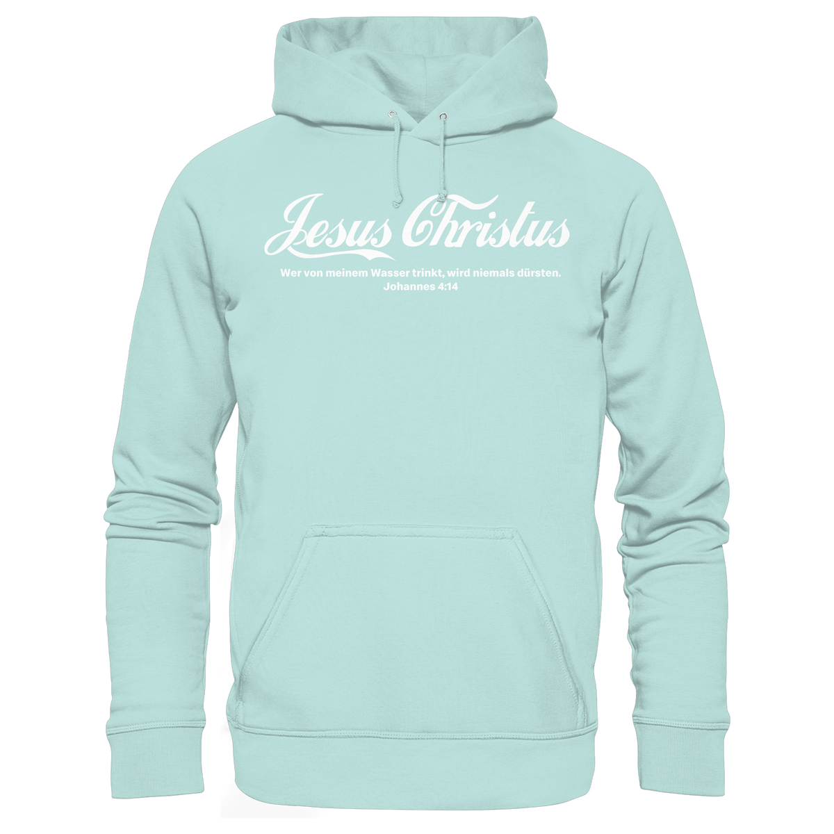 Jesus Christus – Johannes 4,14 | Christliches Statement Design „Lebendiges Wasser“ - Organic Basic Hoodie - GfoitMa