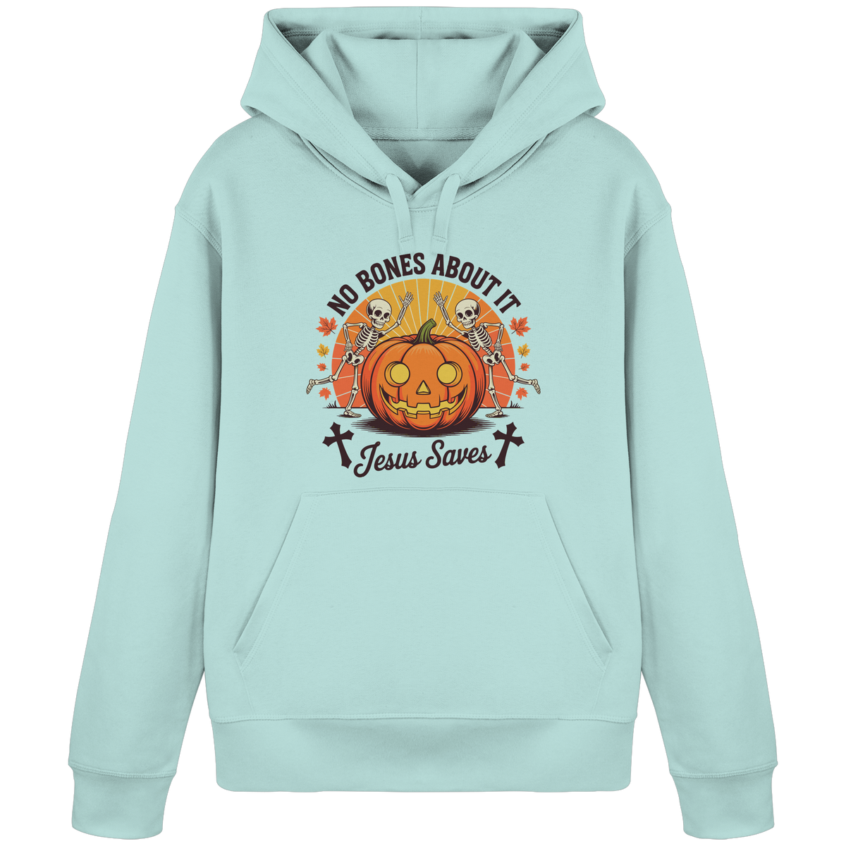 No Bones About It – Jesus Saves | Christliche Kleidung & Geschenke zu Halloween - Organic Basic Hoodie - GfoitMa - Caribbean Blue / S
