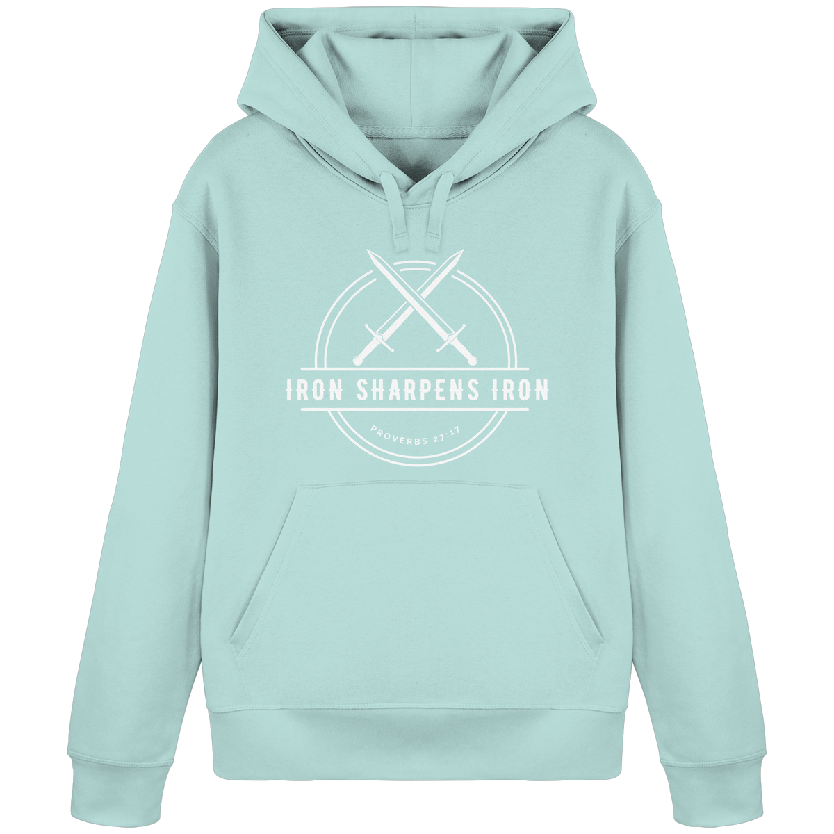 Eisen schärft Eisen - Inspiriert von Sprüche 27:17 - Organic Basic Hoodie - GfoitMa - Caribbean Blue / S