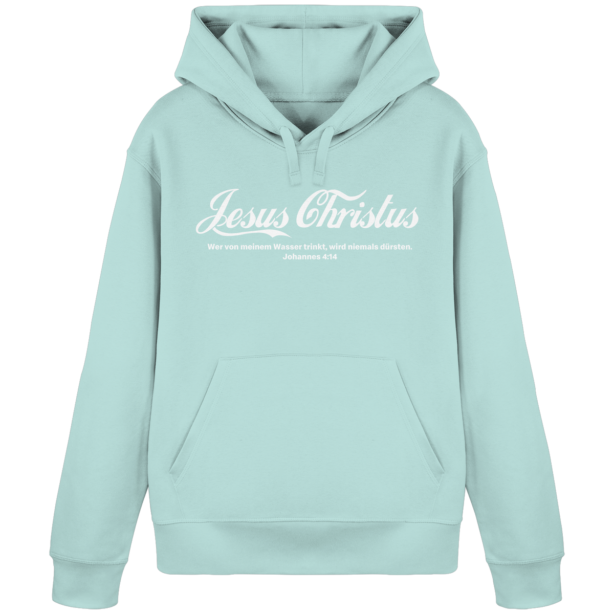 Jesus Christus – Johannes 4,14 | Christliches Statement Design „Lebendiges Wasser“ - Organic Basic Hoodie - GfoitMa - Caribbean Blue / S