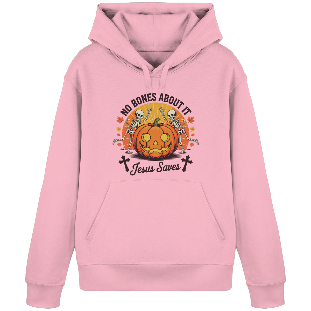 No Bones About It – Jesus Saves | Christliche Kleidung & Geschenke zu Halloween - Organic Basic Hoodie - GfoitMa - Cotton Pink / S