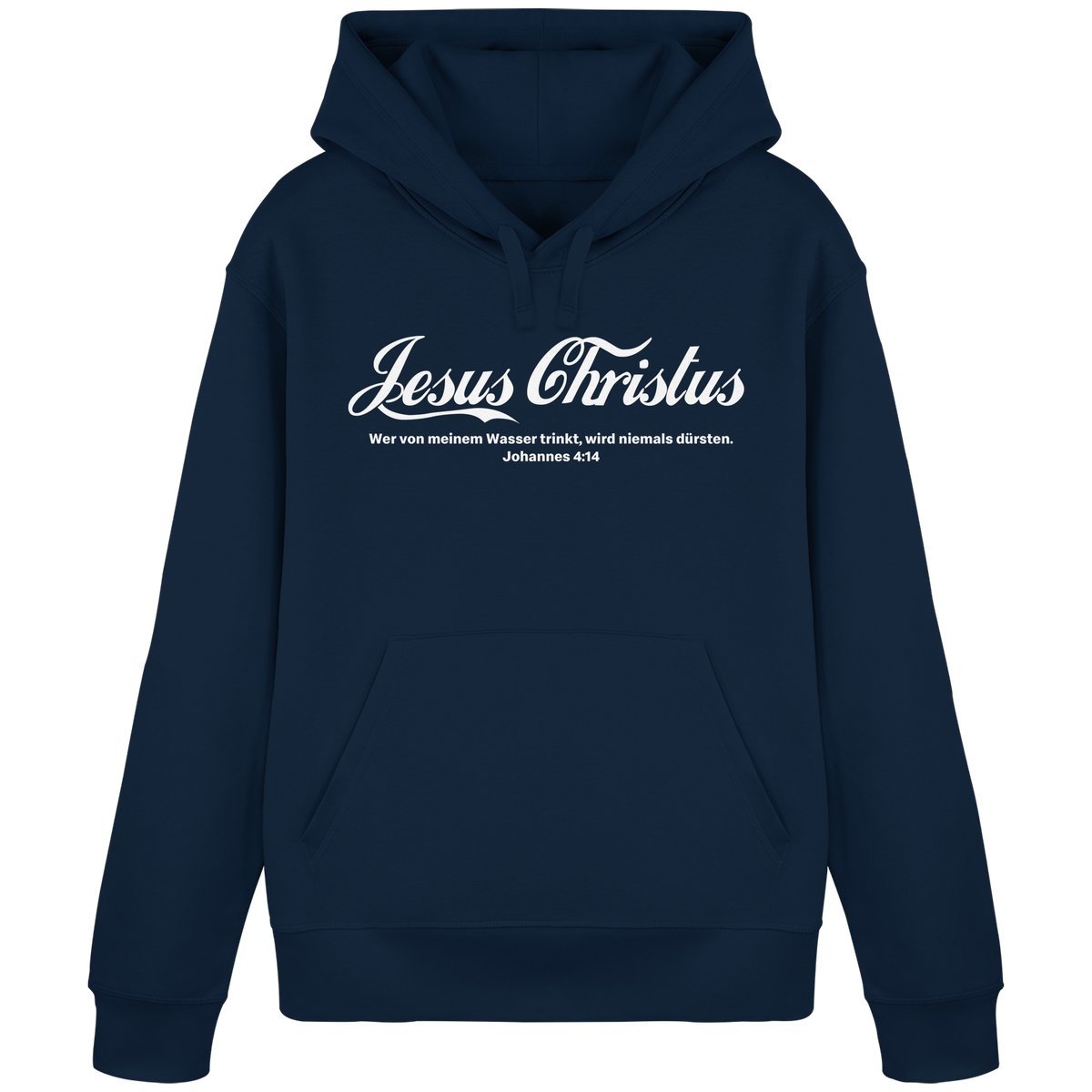 Jesus Christus – Johannes 4,14 | Christliches Statement Design „Lebendiges Wasser“ - Organic Basic Hoodie - GfoitMa - French Navy / S
