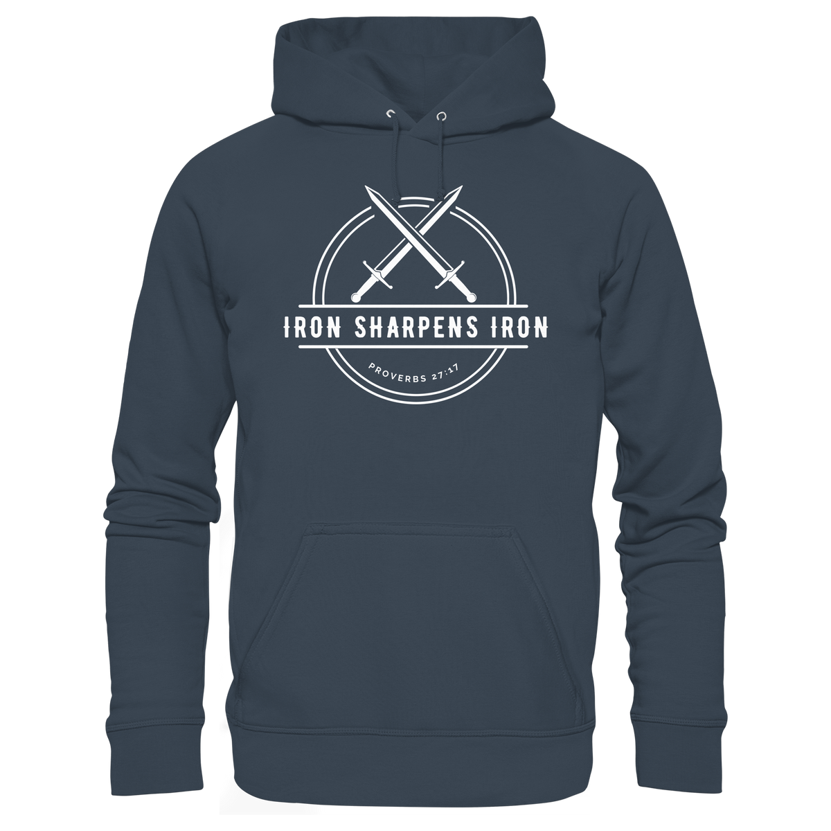 Eisen schärft Eisen - Inspiriert von Sprüche 27:17 - Organic Basic Hoodie - GfoitMa