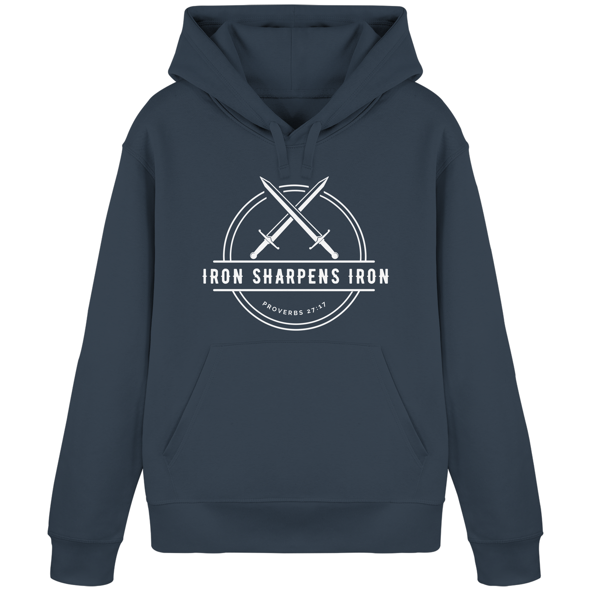 Eisen schärft Eisen - Inspiriert von Sprüche 27:17 - Organic Basic Hoodie - GfoitMa - India Ink Grey / S