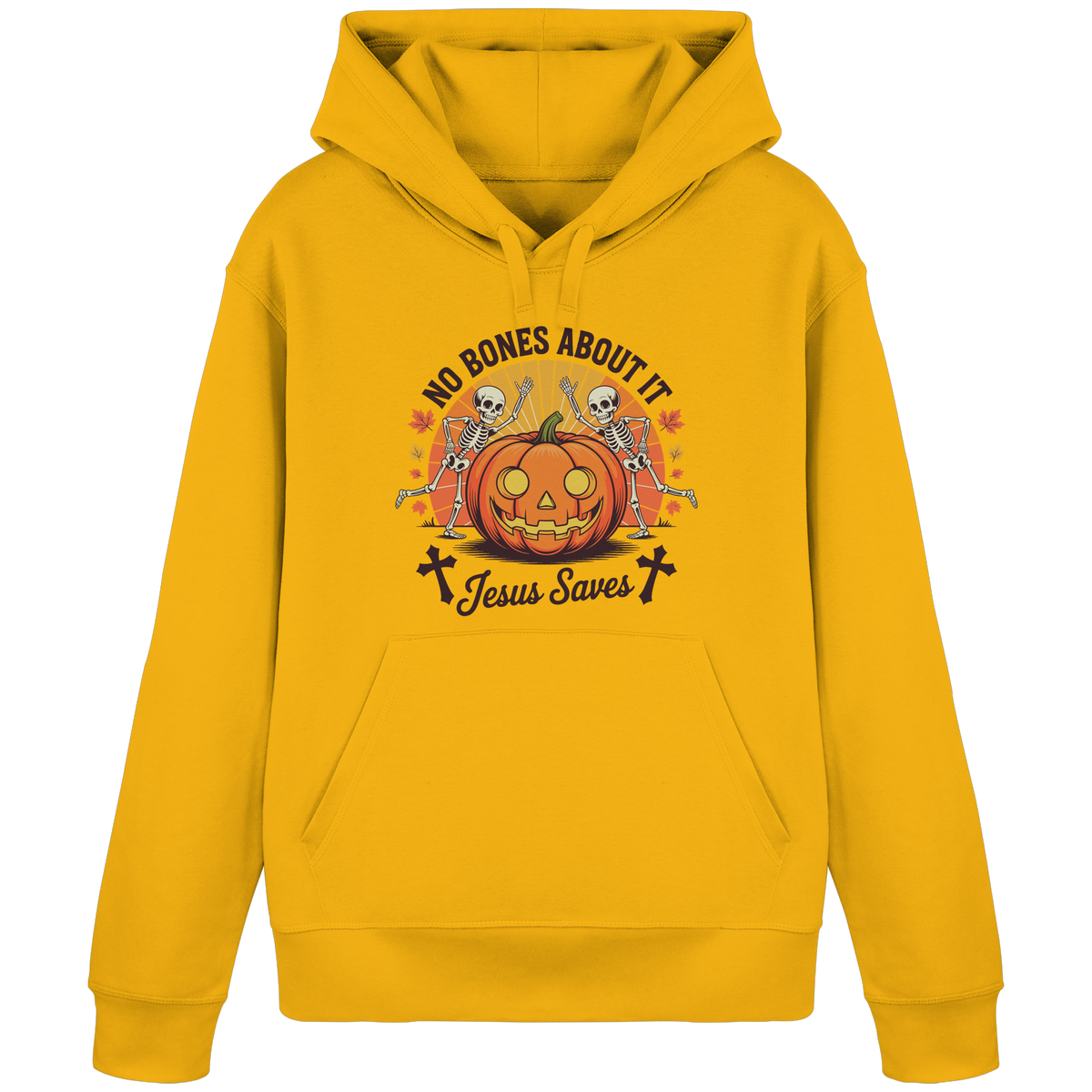 No Bones About It – Jesus Saves | Christliche Kleidung & Geschenke zu Halloween - Organic Basic Hoodie - GfoitMa - Spectra Yellow / S