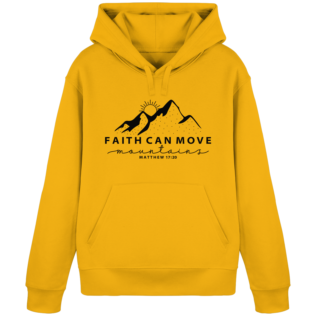 Faith Can Move Mountains – Schlichter christlicher Berg-Print | Christian Statement - Organic Basic Hoodie