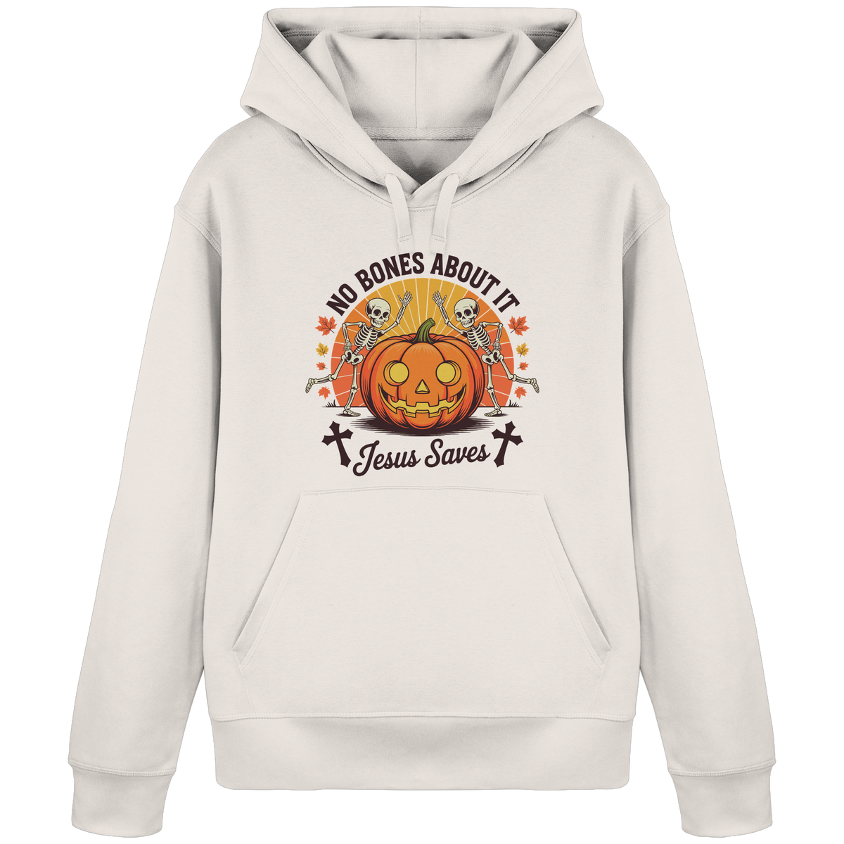 No Bones About It – Jesus Saves | Christliche Kleidung & Geschenke zu Halloween - Organic Basic Hoodie - GfoitMa - Vintage White / S