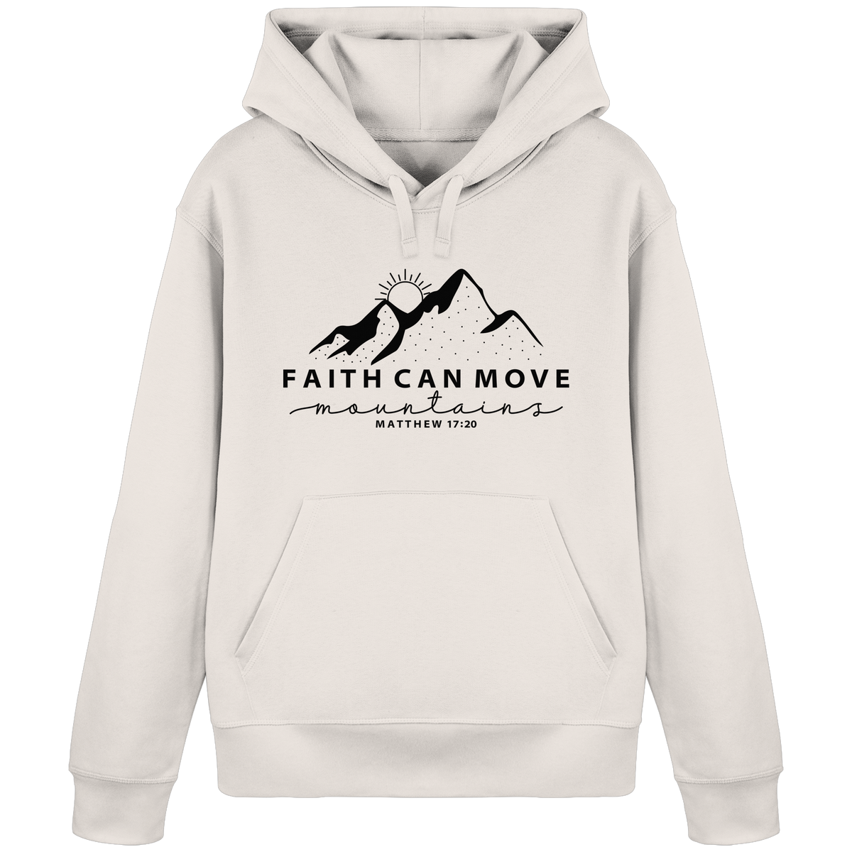 Faith Can Move Mountains – Schlichter christlicher Berg-Print | Christian Statement - Organic Basic Hoodie