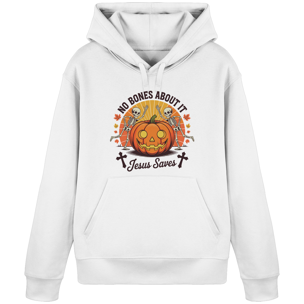 No Bones About It – Jesus Saves | Christliche Kleidung & Geschenke zu Halloween - Organic Basic Hoodie - GfoitMa - White / S