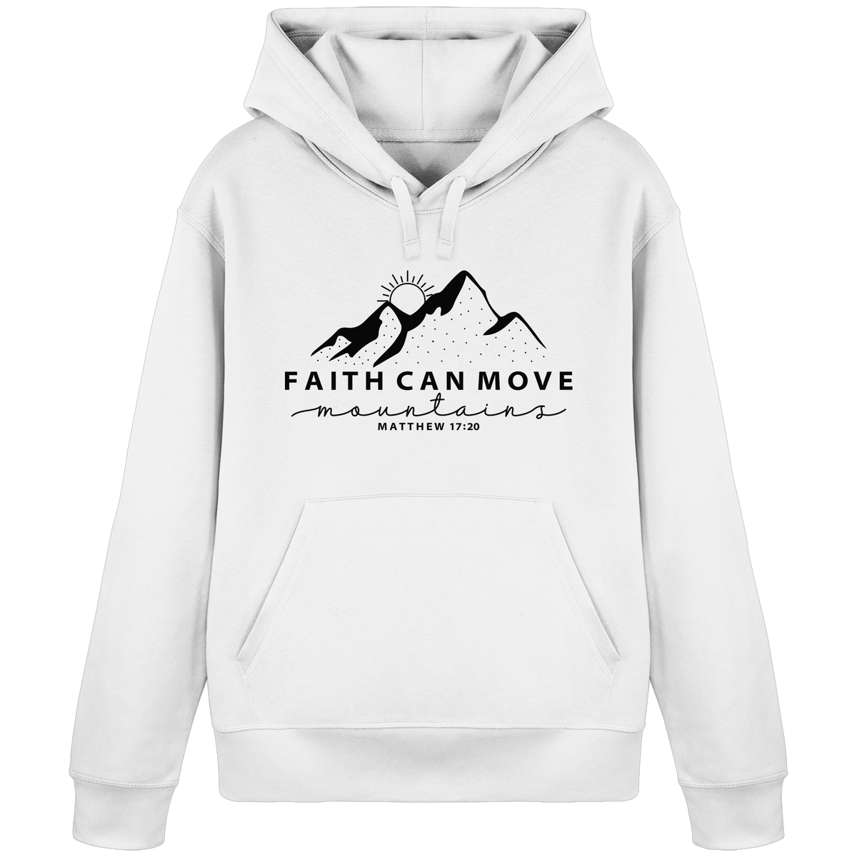 Faith Can Move Mountains – Schlichter christlicher Berg-Print | Christian Statement - Organic Basic Hoodie