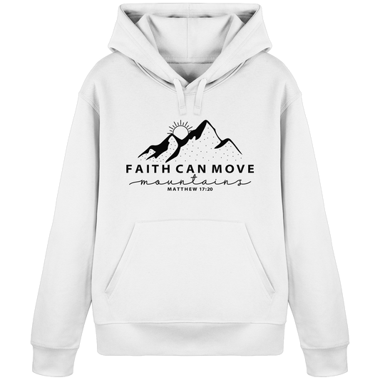 Faith Can Move Mountains – Simple Christian Mountain Print | Christian Statement - Organic Basic Hoodie