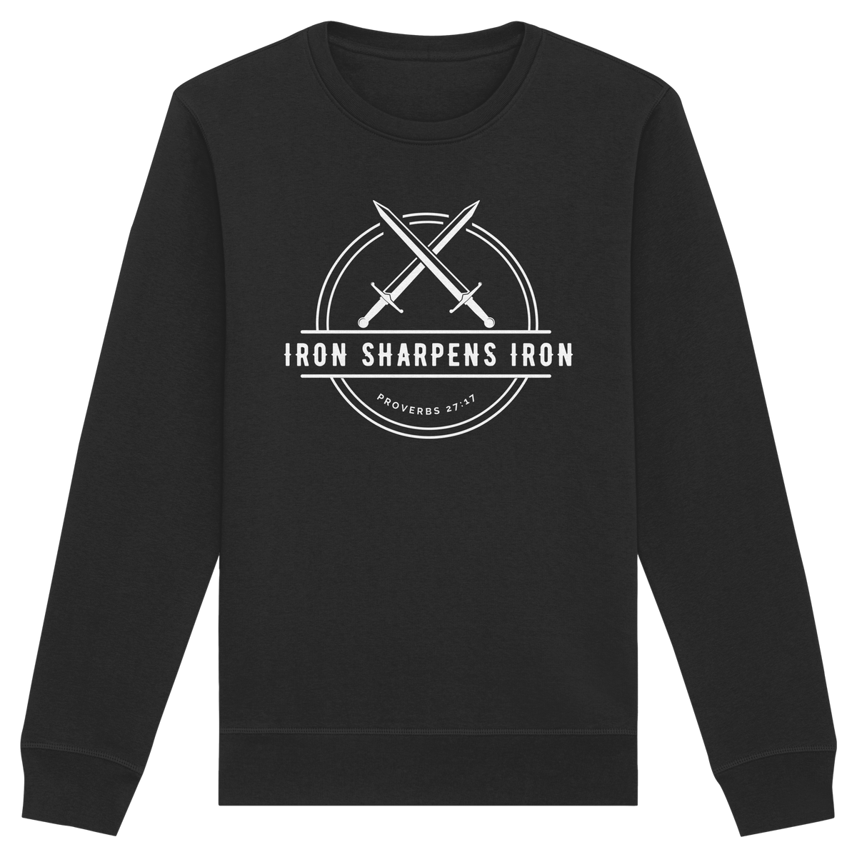Eisen schärft Eisen - Inspiriert von Sprüche 27:17 - Organic Basic Unisex Sweatshirt - GfoitMa - Black / XS