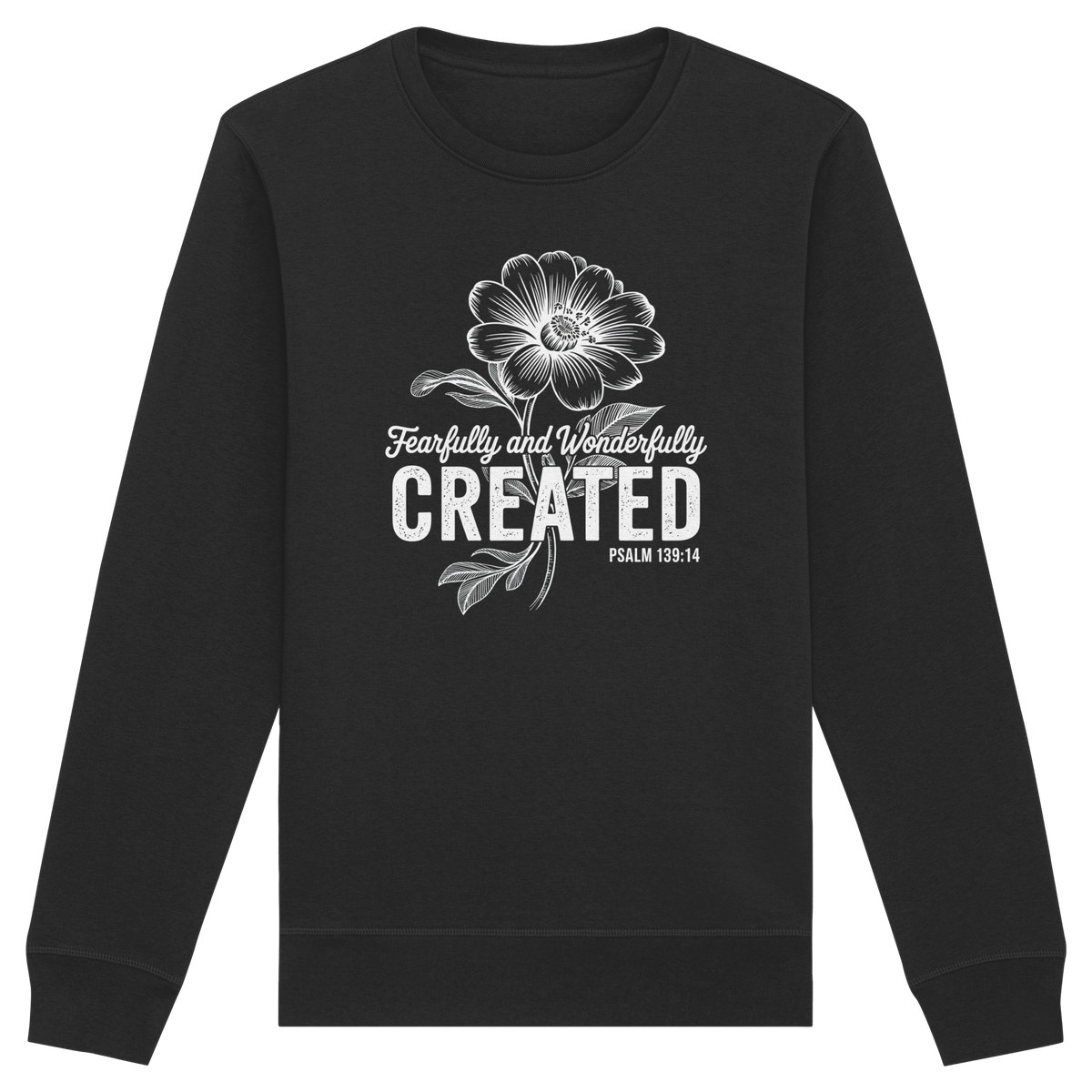 Fearfully and Wonderfully Created – Floral Grace Design - Organic Basic Unisex Sweatshirt